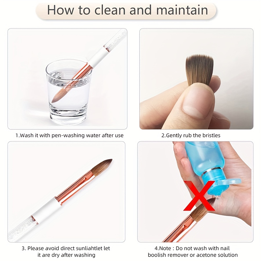 HOW TO USE KOLINSKY ACRYLIC NAIL BRUSH AND CLEAN AFTER ACRYLIC
