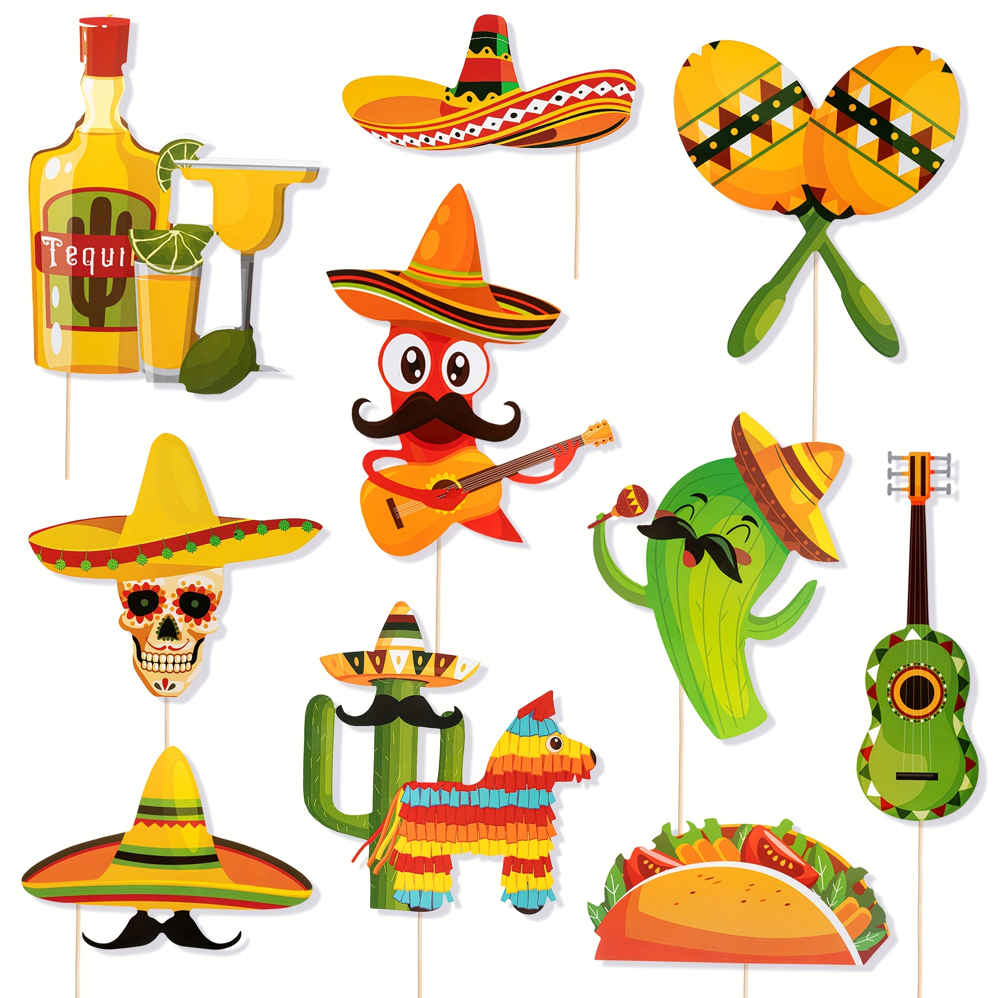 Mexican Party Supplies, Photobooth Props