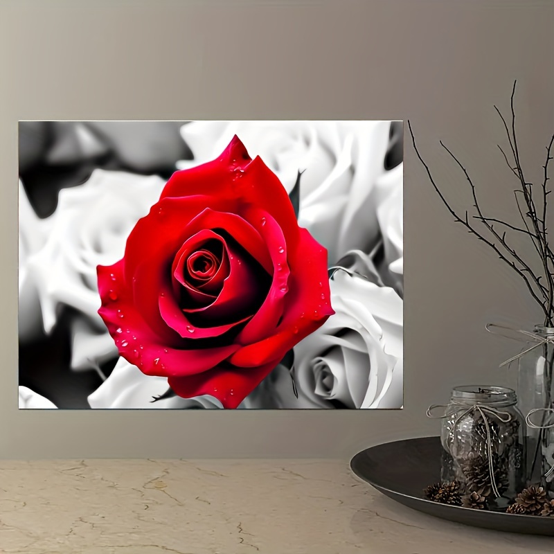  ALAGO Arte de pared enmarcado, rosas rojas, flores