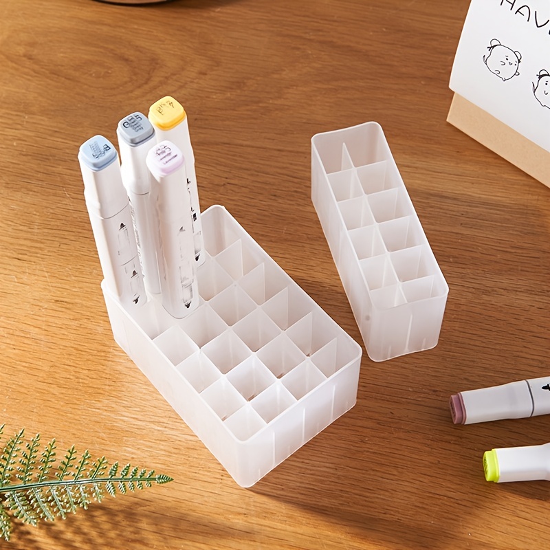 Marker Pen Storage Box With Base Transparent Plastic Marker - Temu