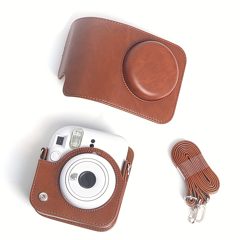 Bolsa para cámara instantánea Fujifilm Instax Mini 12, funda transparente,  lente de Selfie, correa de hombro, pegatinas - AliExpress