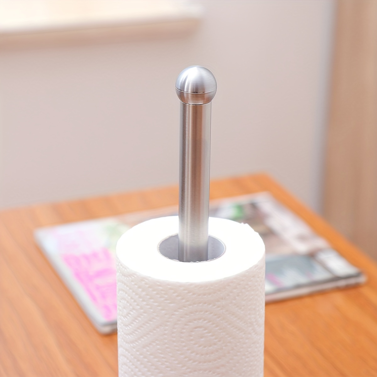 Vertical Roll Paper Holder, Household Stainless Steel Paper Towel