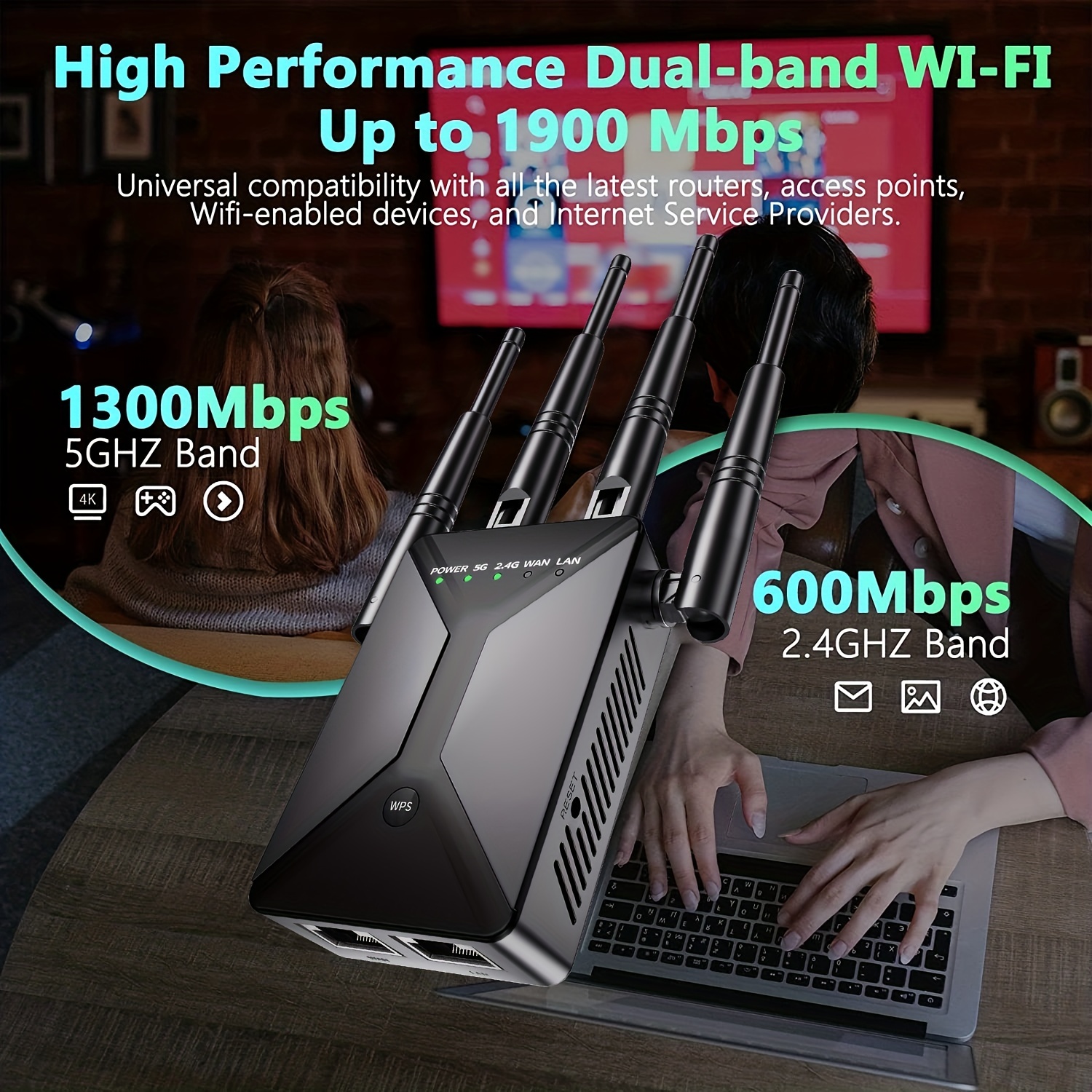 Amplificador Señal Extensor Wifi Cubre 13225 Pies Cuadrados - Temu