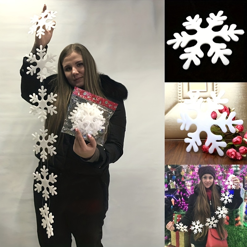 

6pcs/pack Foam White Fake Snowflakes For Home Christmas Party New Year Xmas Tree Pendants Hanging Decoration Window Decoration