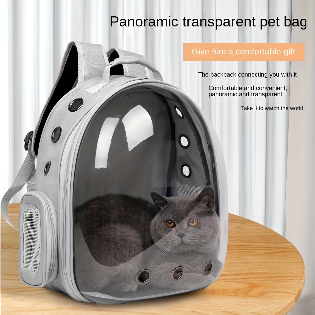

Sac de transport transparent pour chat, respirant et portable, idéal pour les sorties avec votre animal de compagnie.