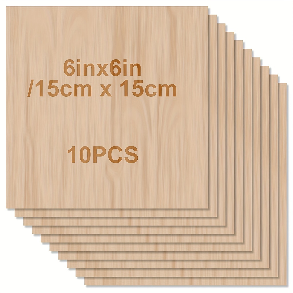 Paquete de 4 hojas de madera de tilo natural sin terminar, 1.5 x 200 x 300