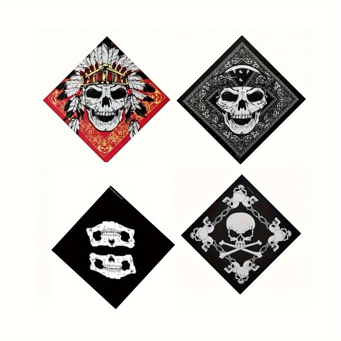 1pc Skull Print Bandana Scarf For Men Vintage Hair Square Hip Hop Style  Square Scarf Ideal Choice For Gifts, Don't Miss These Great Deals