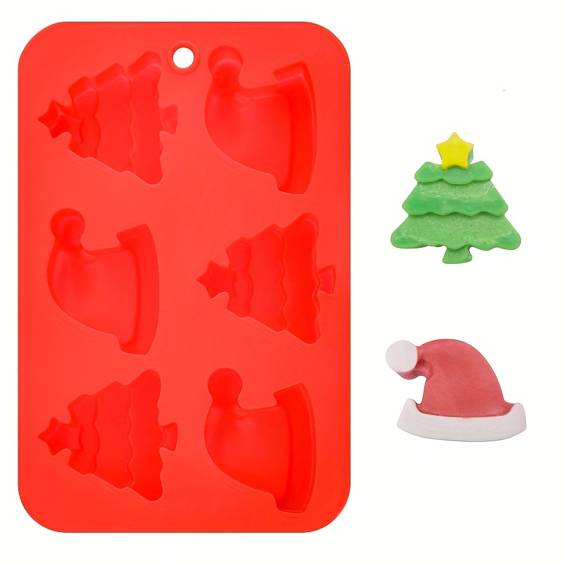 Christmas Silicone Mold, Christmas Tree And Christmas Hat Candy Chocolate  Mold, Handmade Soap Pudding Jelly Ice Cube Tray Cake Cupcake Decoration -  Temu Mexico