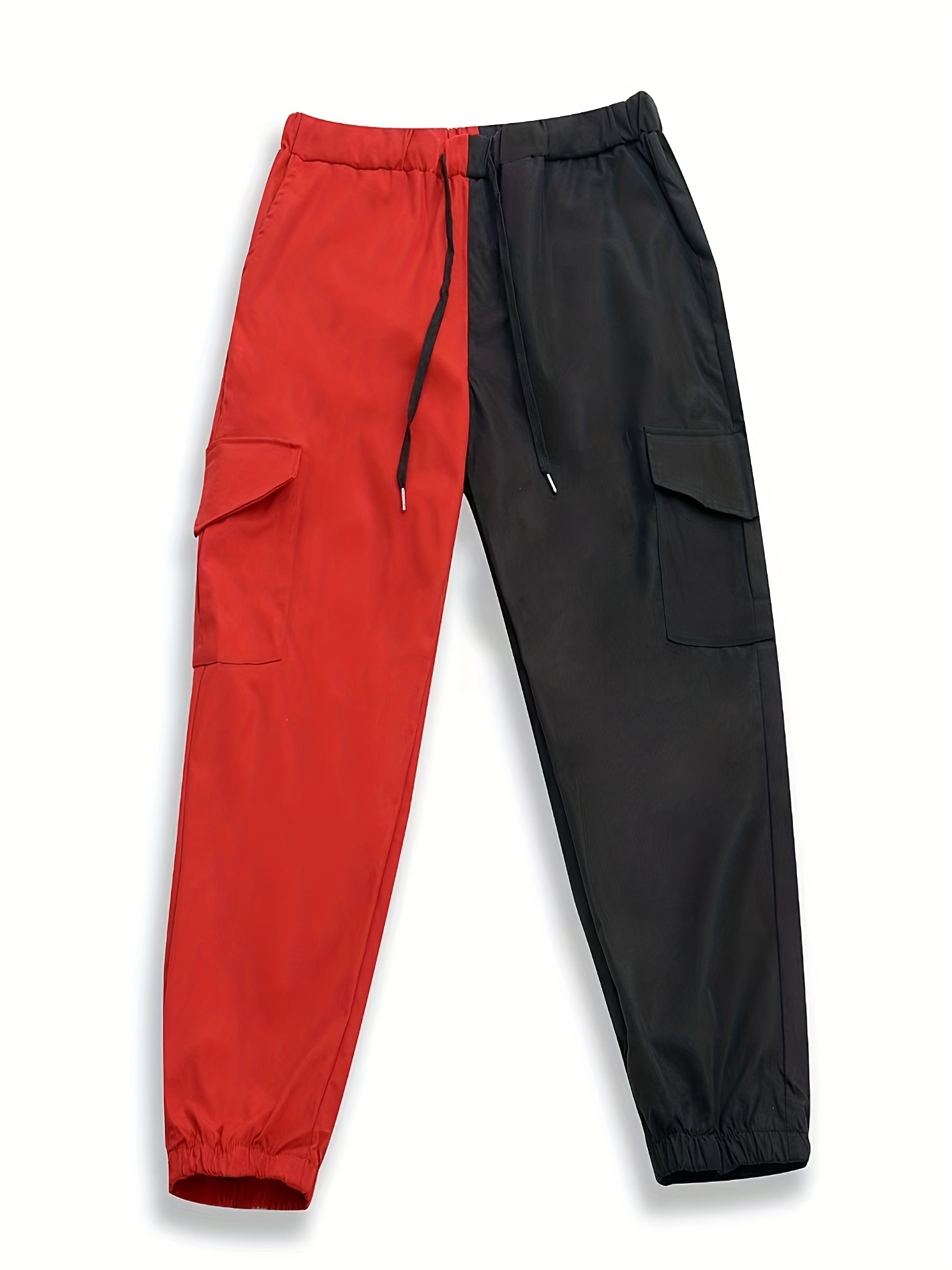 Men Extreme Baggy Pants Colorblock Cargo Pants Fashion Polyester