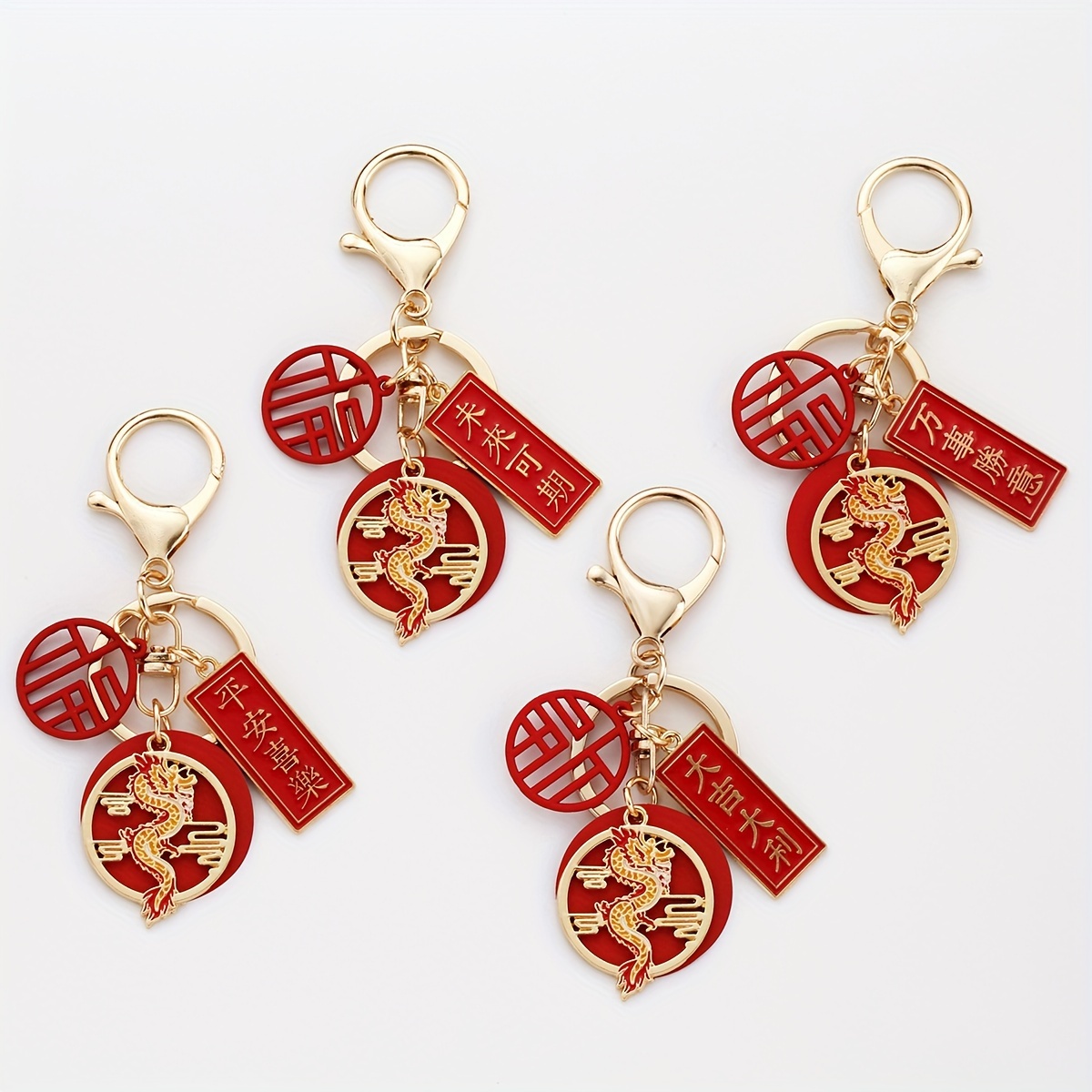 Temu 1pc, Chinese New Year Dragon Keychain Artificial Crystal Keychain Quick Release Key Ring Key Organizer Heavy Duty Keychain Gift for Car Keys Bag