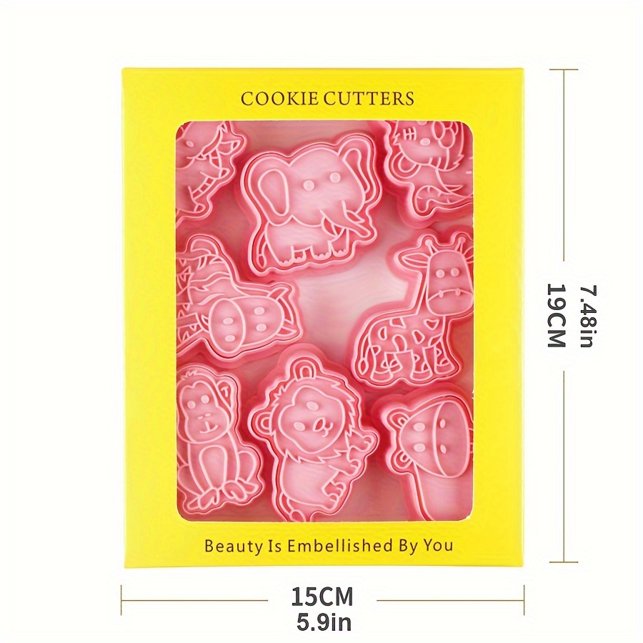 Image of 8pcs Forest Animal Cookie Cutters Set Biscuits Moulds Food Grade 3d Cartoon Biscuit Mold Cookie Stamps Kitchen Baking Additions Pastry Bakeware