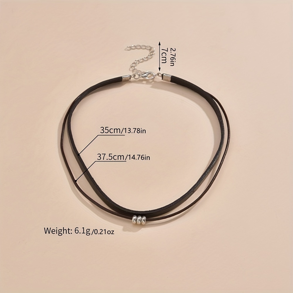 Geometric Ring & Flannel Necklace Choker Set
