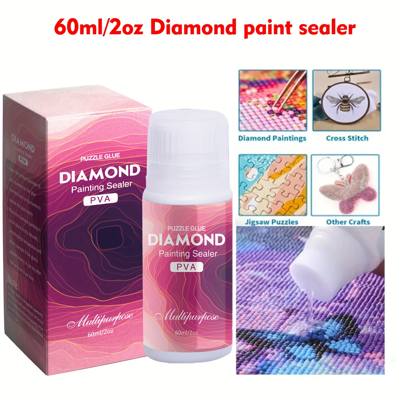 120ML Diamond Painting Finishing Adhesive, Diamond Paint Sealer, 5D Diamond  Paint Sealer Adhesive, Diamond Paint Sealer with 5D Diamond Painting Art
