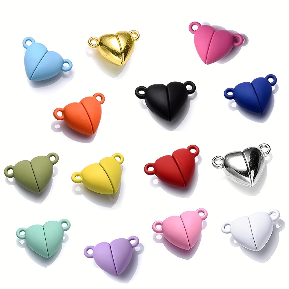 

5pairs Magnetic Clasps For Jewelry Making Heart Shaped Multicolor Clasp Connected Clasps For Bracelet Necklace Making Jewelry Accessories Friendship Couple Valentine's Day