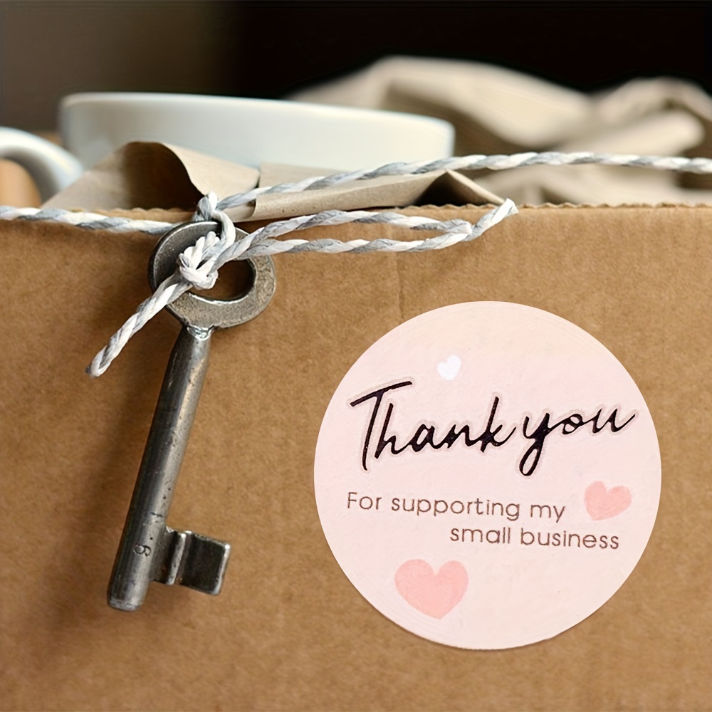 500 Pink Thank You Stickers for Small Businesses