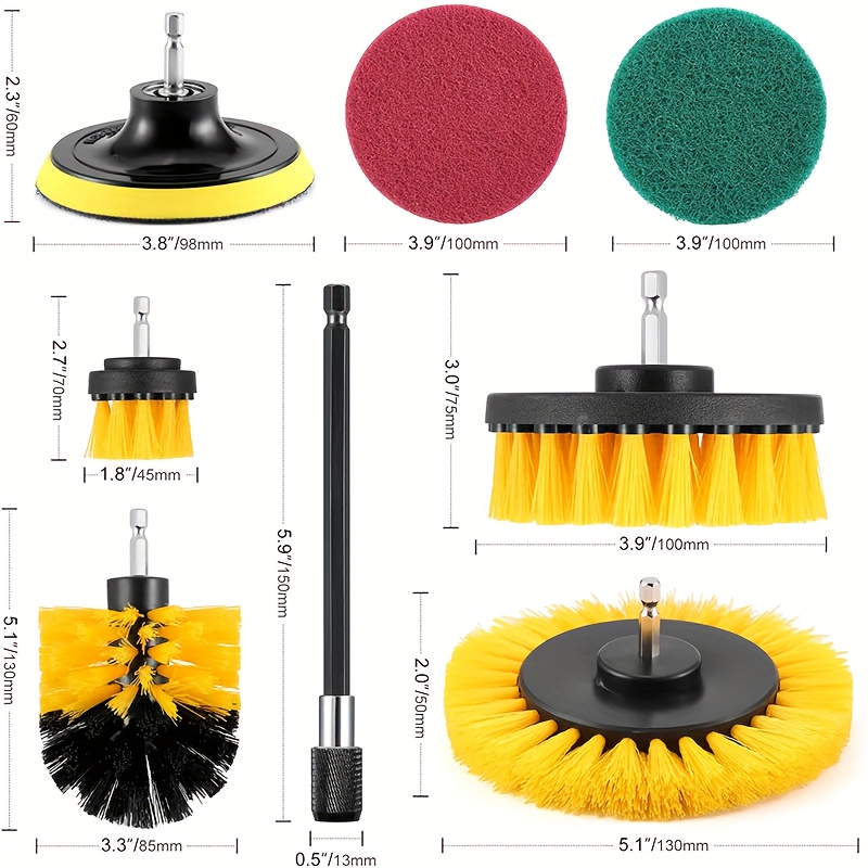 22 Pcs Drill Brush Attachment Set, Bathroom Surfaces Tub, Tile and