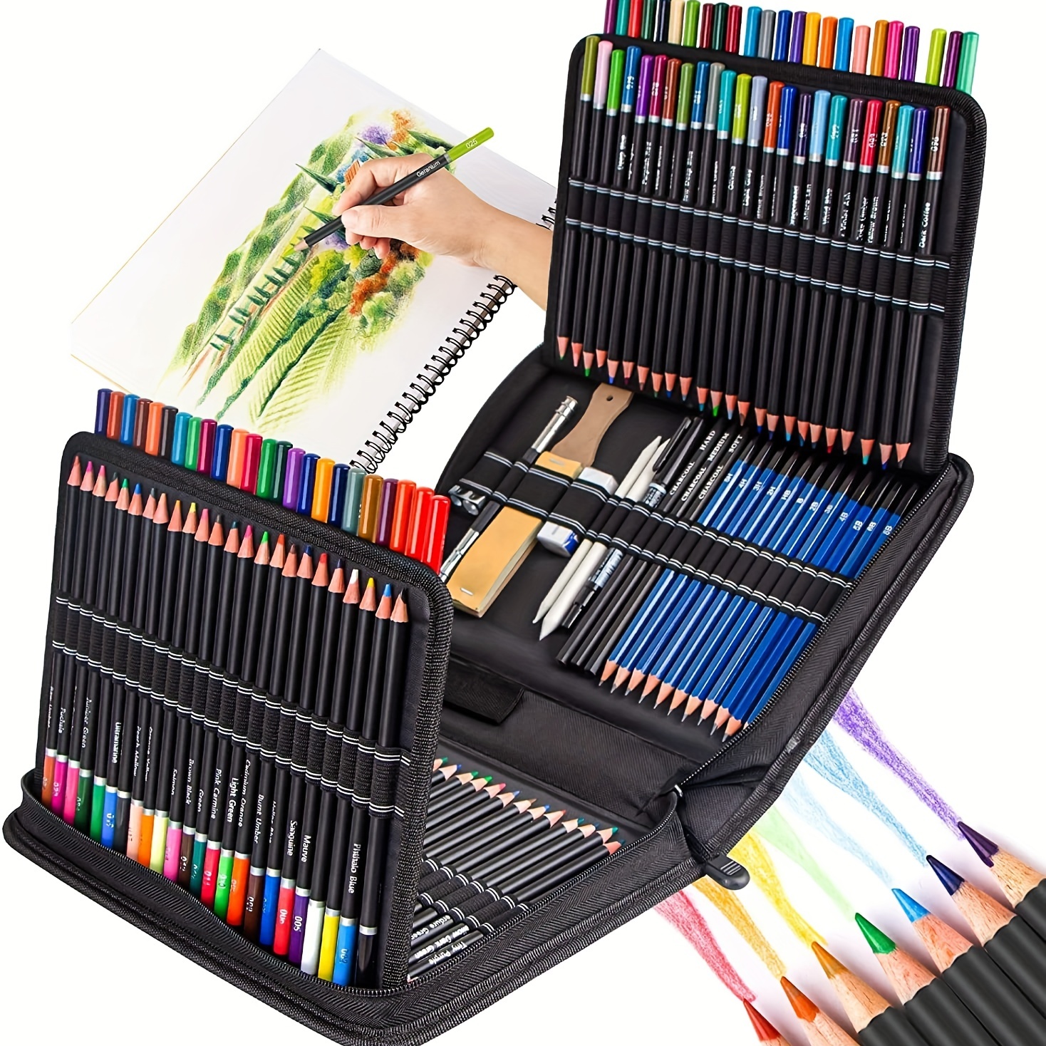  KJHG 144Pcs Sketching & Drawing Pencils Art Kit,Professional  Drawing Art Tool Kit CharcoalGraphiteWatercolorMetallicColored Drawing  Pencils Set for Artists,Beginners,Adults,Kids,Teens : Arts, Crafts & Sewing