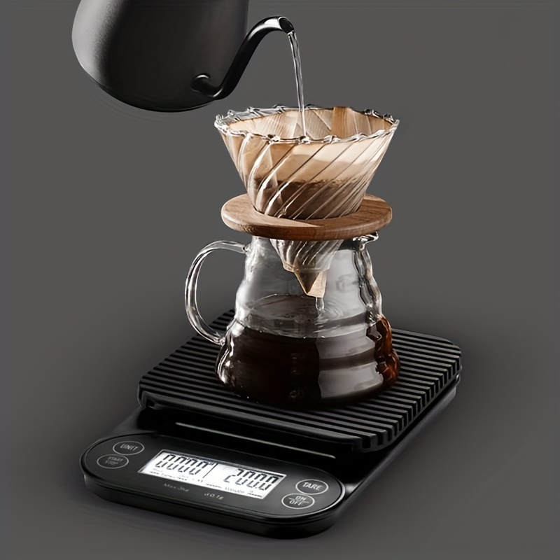 1Pc Coffee Scale with Timer 3kg/0.1g High Precision Pour Over Drip Espresso  Scale with Back-Lit LED Display (Batteries Not Included)