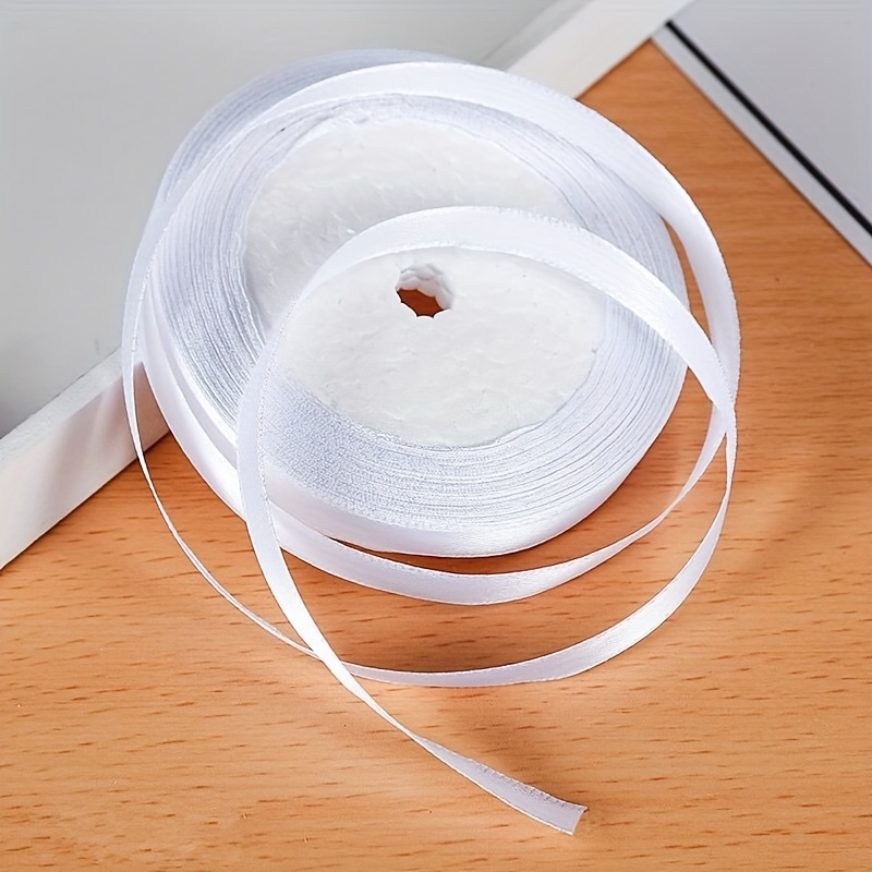 White - Satin Ribbon Wire Edge - ( W: 1 - 1/2 inch | L: 25 Yards )