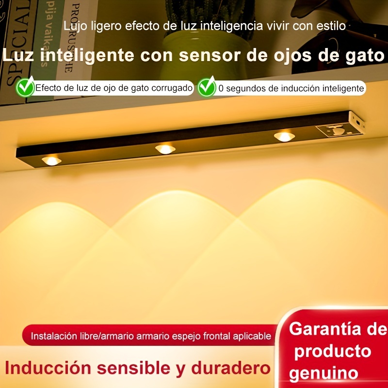 1 Ud./2 Uds. Luz Armario Sensor Movimiento Fácil Instalar - Temu Mexico