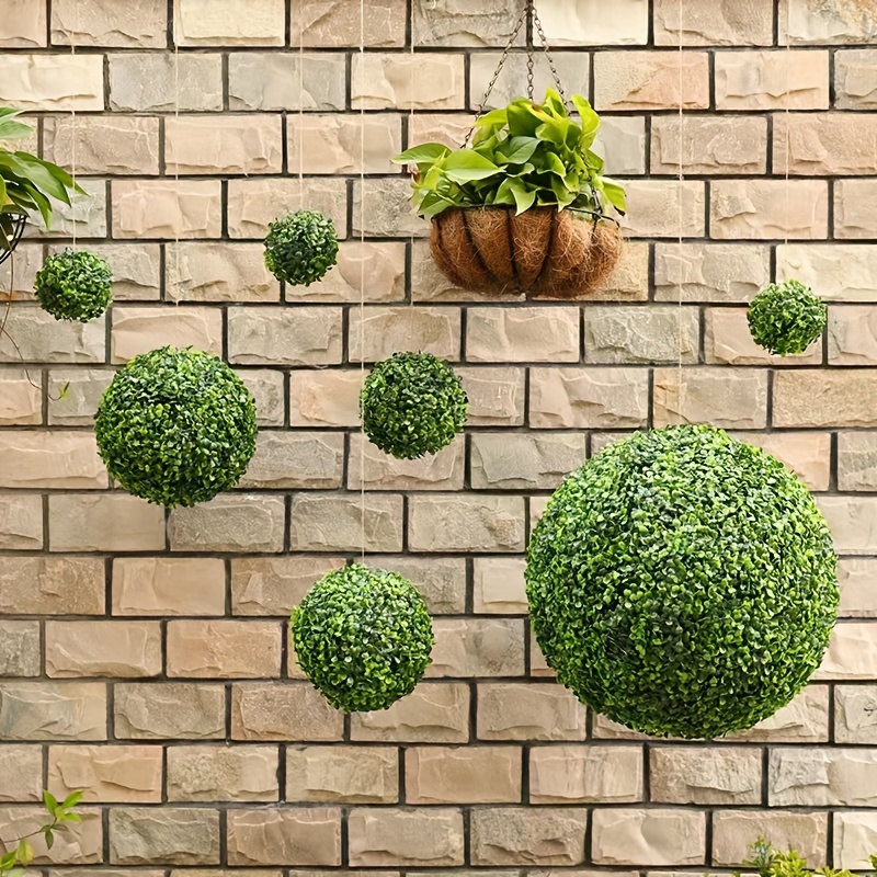 Artificial Plant Topiary Ball Faux Boxwood Balls Uv - Temu