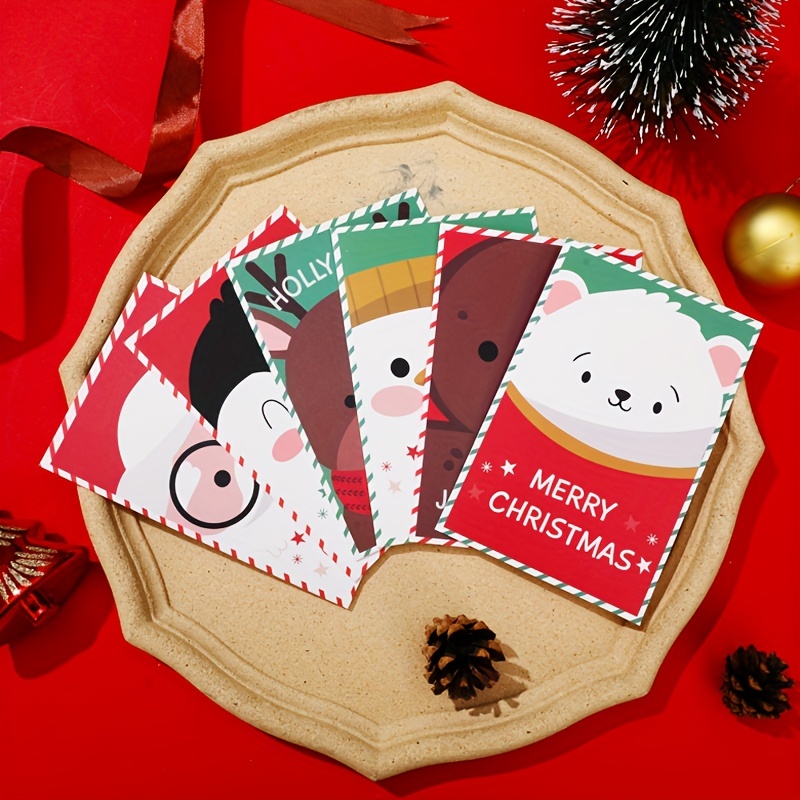6 Pièces/ensemble, Mini Cartes De Vœux De Noël Avec Enveloppes