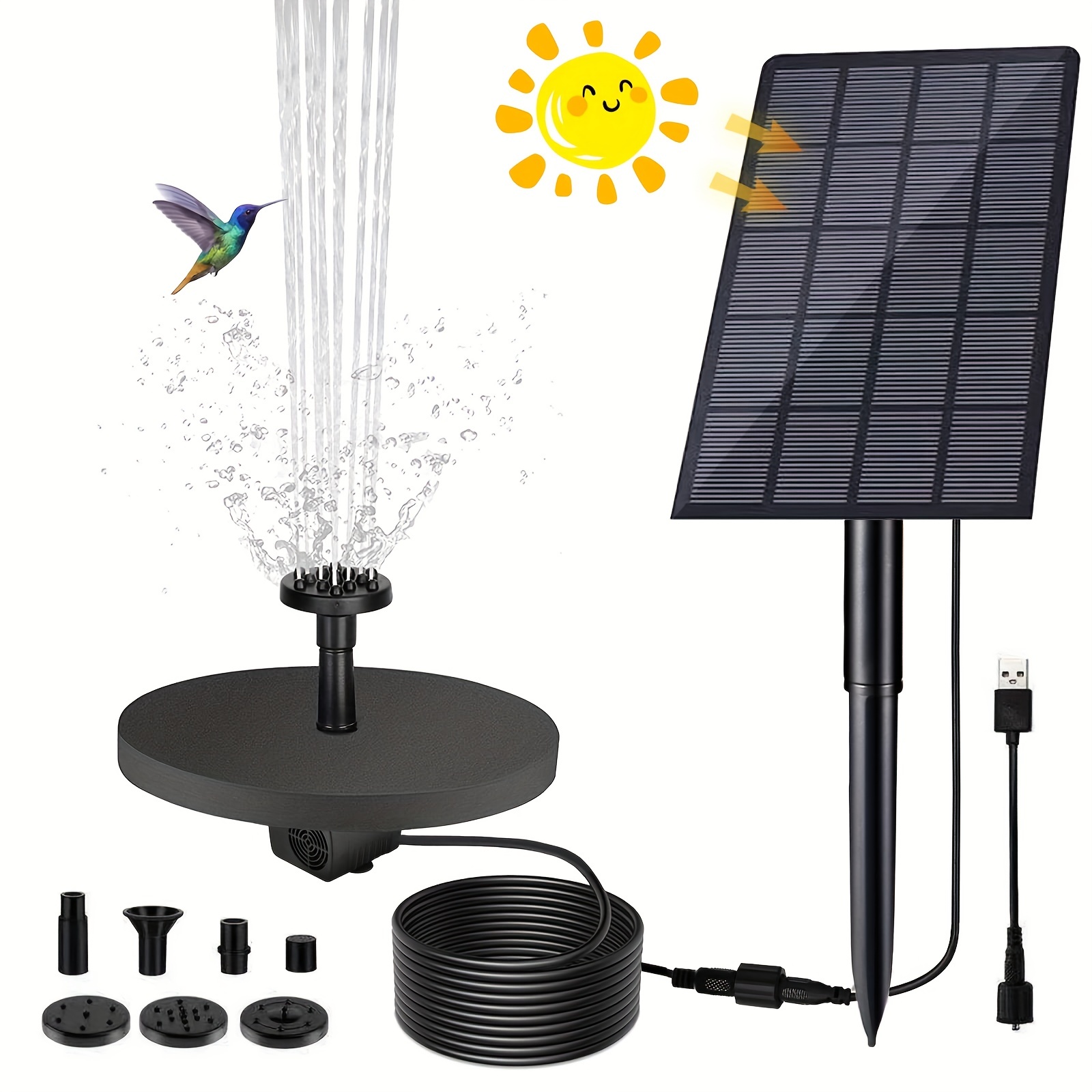 Bomba de agua solar, 12V 5W Energía solar Bomba de oxígeno de agua con  energía solar Fuente de energía solar construida para durar