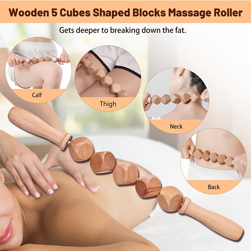 Wooden Massage Tools Set for Body Shaping,7 Pieces Wood Therapy Kit Anti  Cellulite Lymphatic Drainage Massager incorporate Pull-Back Roller, Wooden