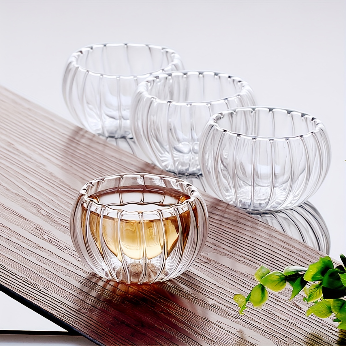 6pcs, Double Walled Glass Teacups, 1.69oz Pumpkin Shaped Tea Cups, Shot  Glasses, Anti-Scalding Insulated Kung Fu Tea Cup, Summer Winter Drinkware,  Hom