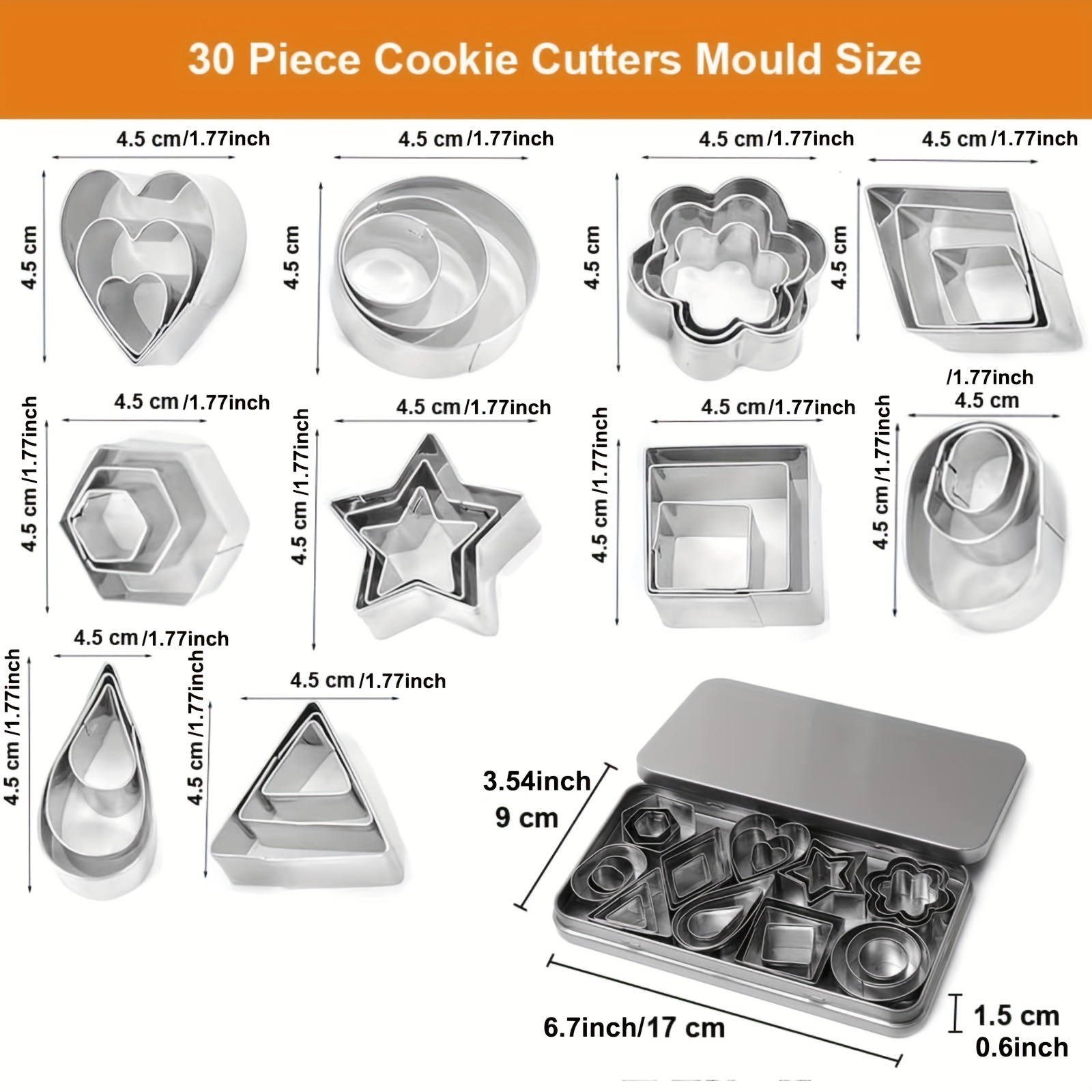 Mini Cookie Cutters Set With Box Qtoikce Small Stainless - Temu