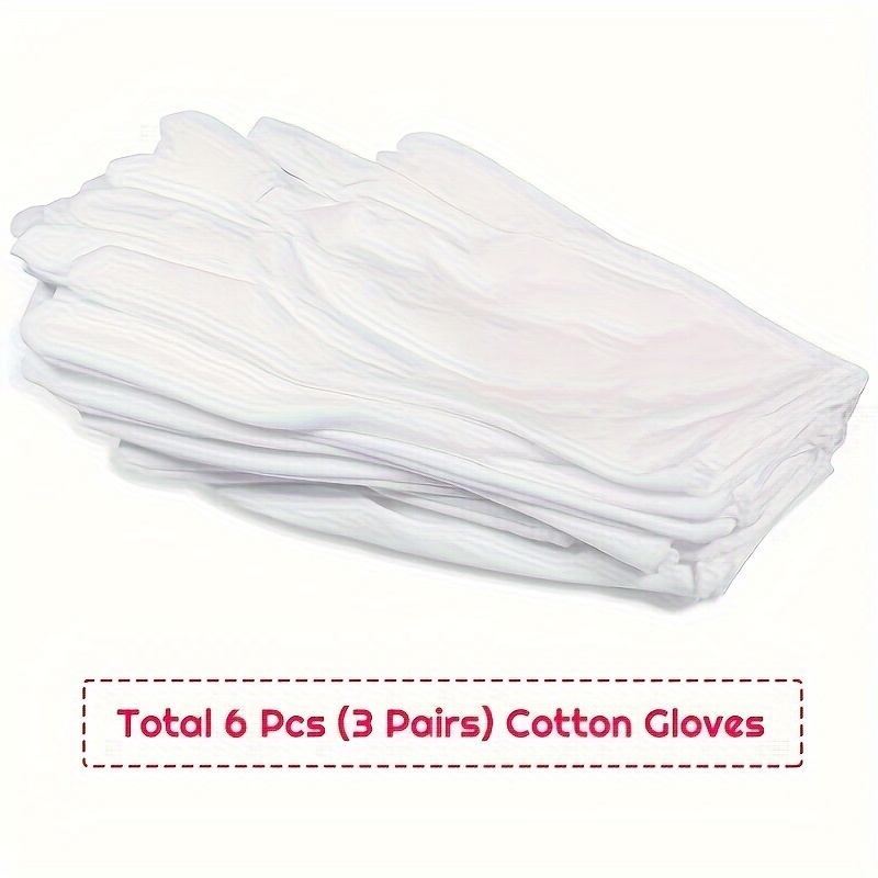 12 Paia Di Guanti In Cotone 100%, Guanti In Cotone Bianco, Guanti A Moneta  Per Donna Uomo, Servizio Idratante Per Mani Secche Eczema, Ispezione  D'argento Per Gioielli Di Pulizia D'archivio - Temu