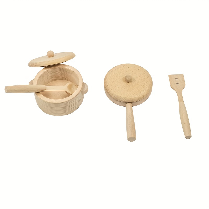 Wooden Kitchen Toy Set Wooden Montessori Toys Pots And Pans Kitchen Set