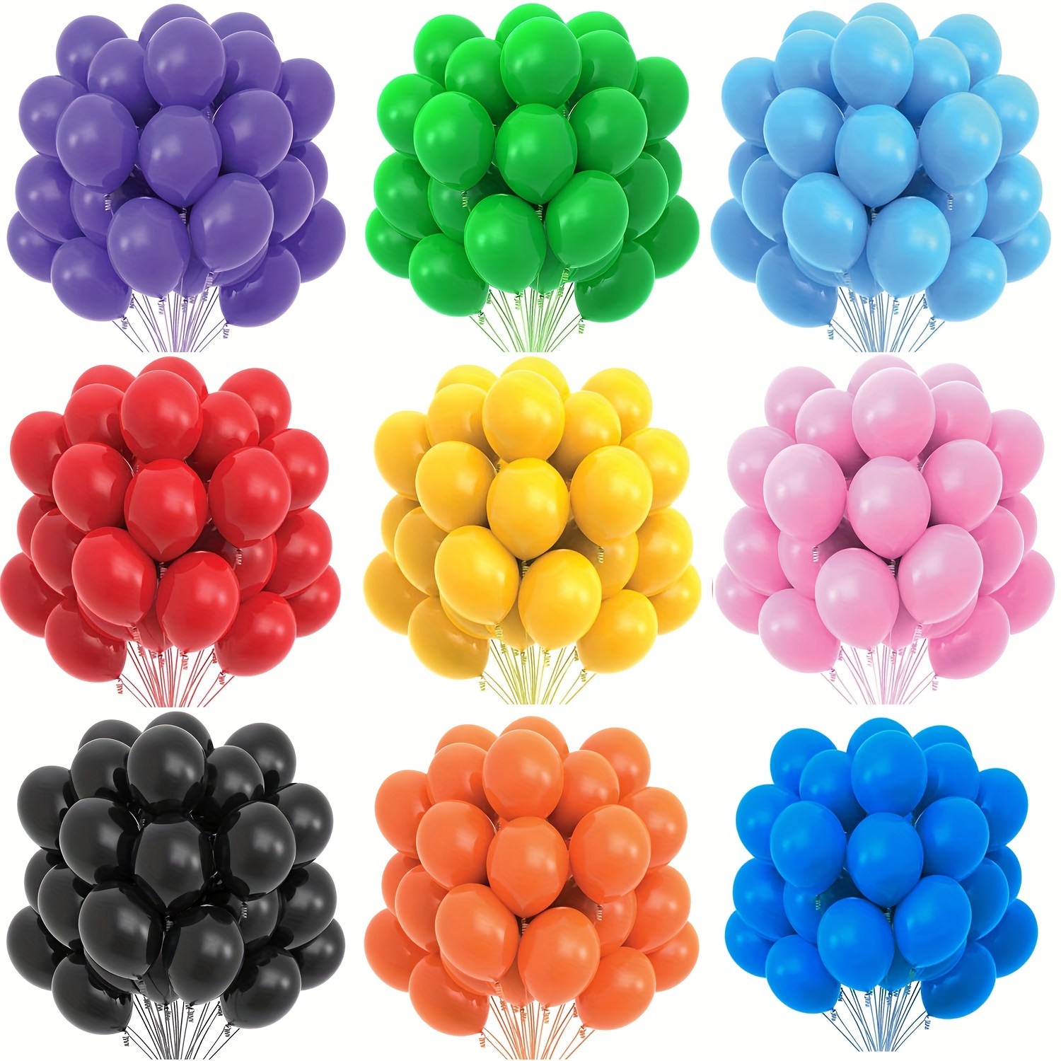 RUBFAC 120 globos de látex arcoíris de 12 pulgadas de colores surtidos, 12  globos de fiesta de colores brillantes para decoraciones de feliz año