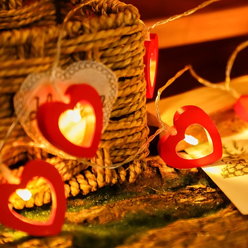 Wicker Heart Shaped Night Lights Valentine's Day Decoration Gift For  Girlfriend Home Decoration Night Lamp Bedroom Decor Light