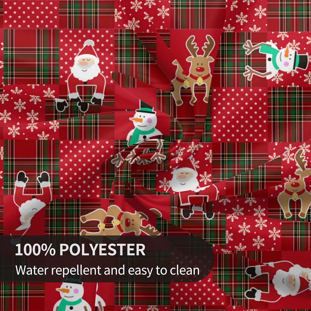 Polyester Tablecloth, Merry Christmas Table Cover, Snowman