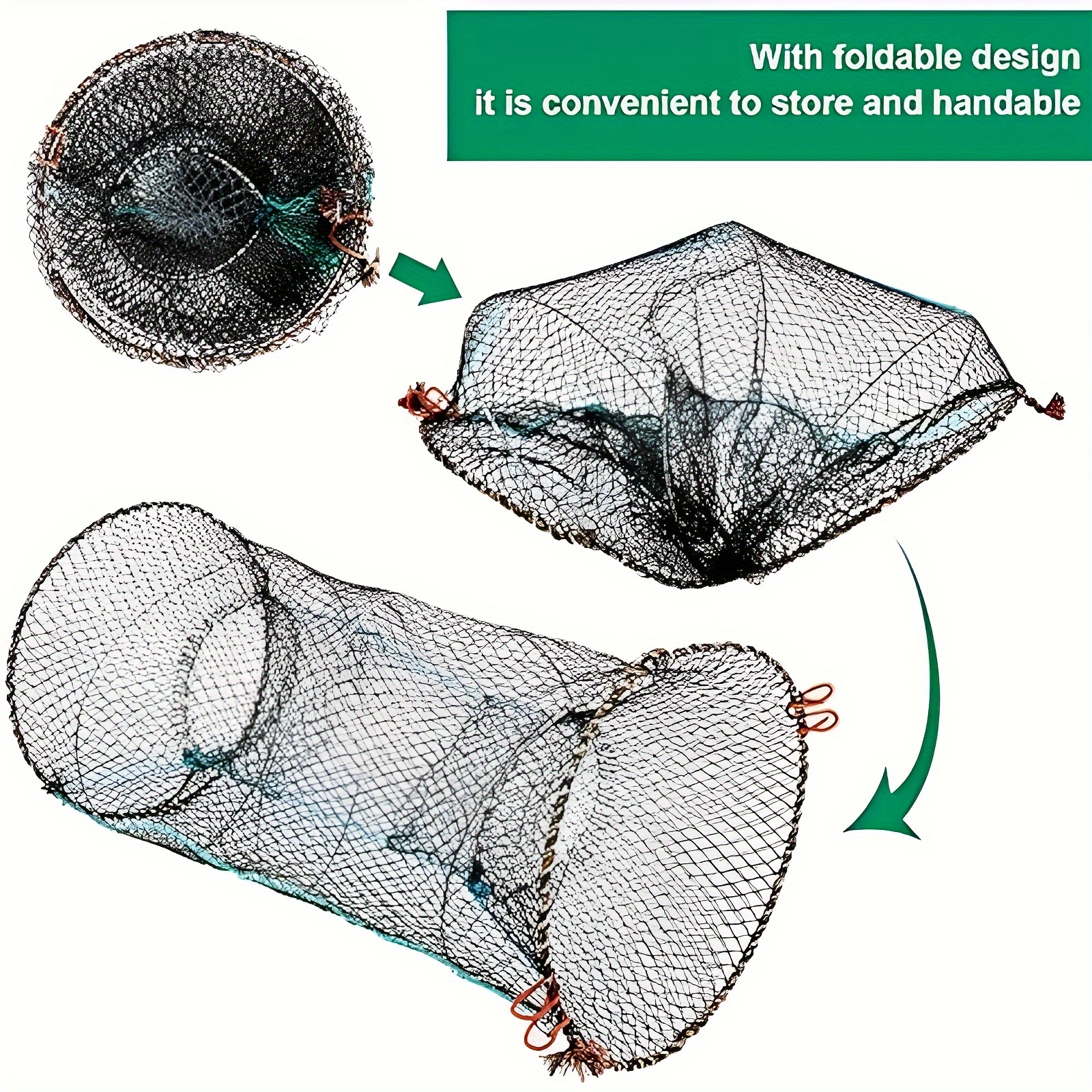 1pc Fishing Bait Trap Crab Trap Collapsible Casting Net
