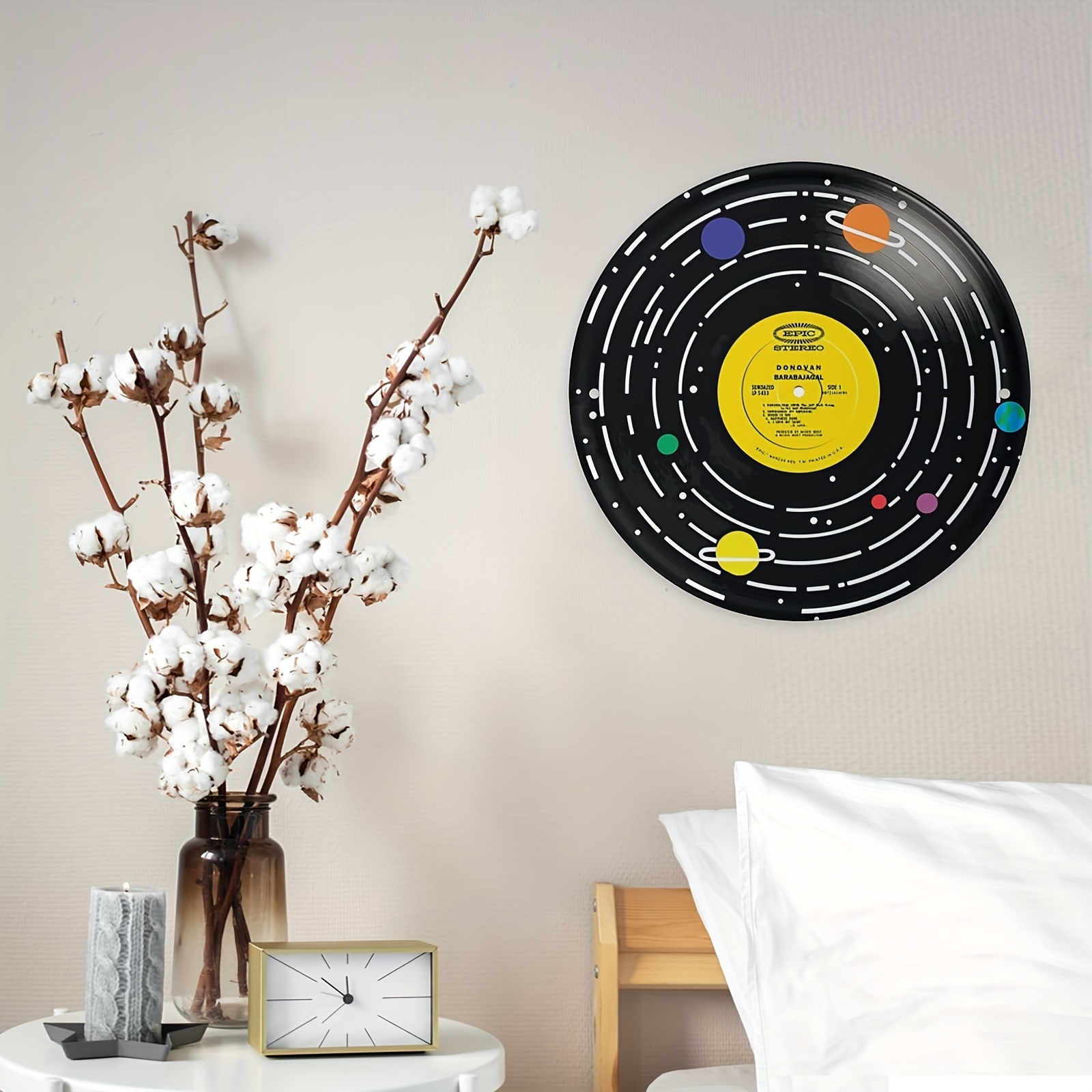 1PC Retro Records Wall Decor Vinyl Record Decal Wall Sticker Vinyl Record