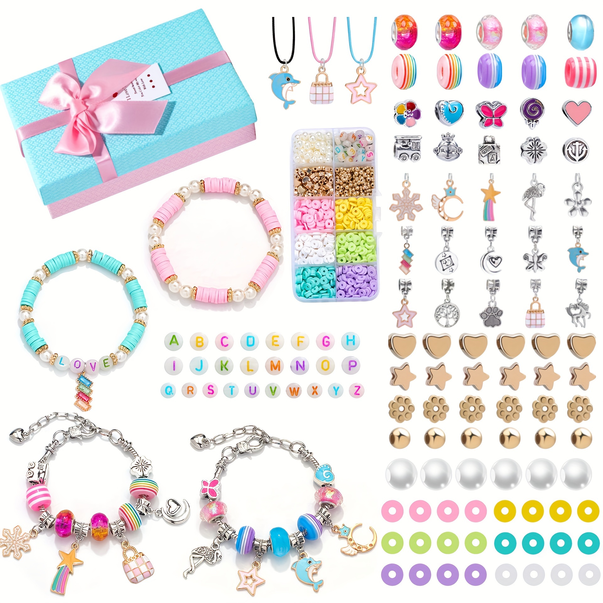 DIY Charm Bracelet Making Kit Flasoo Jewelry Kit for Teen Girls