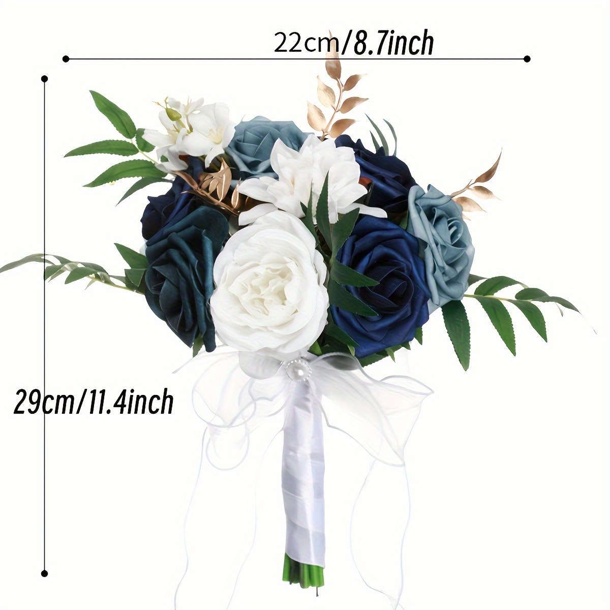 Wedding Bouquet With Lace Ribbons Artificial Rose Flower For - Temu