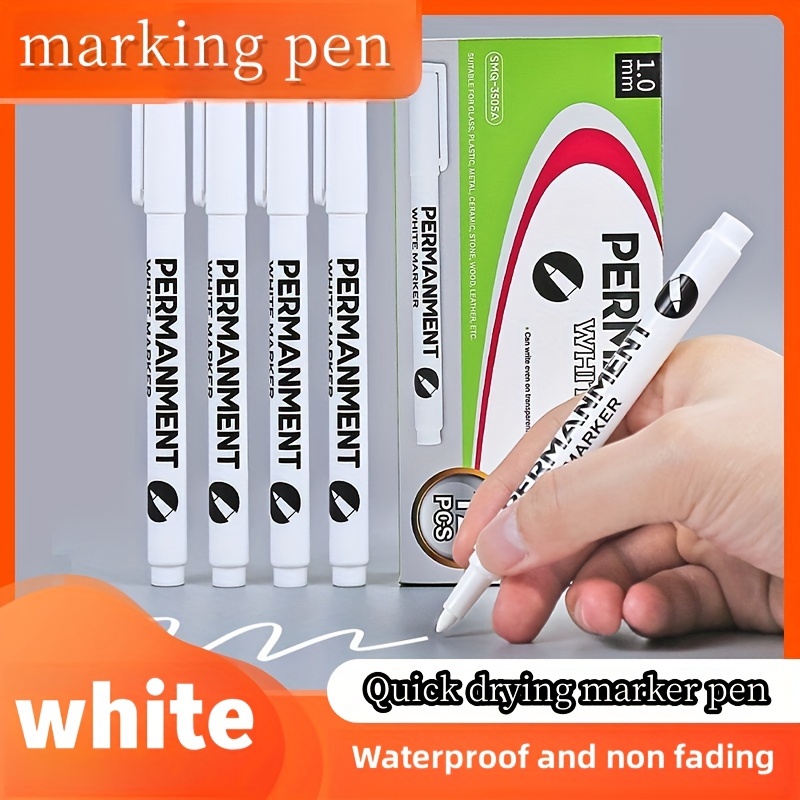 1pc White Marker Pen, Water-based Full White Highlighter Pen, 1.0mm Small  Tip, Waterproof, Special Waterproof For Woodworking Art Painting