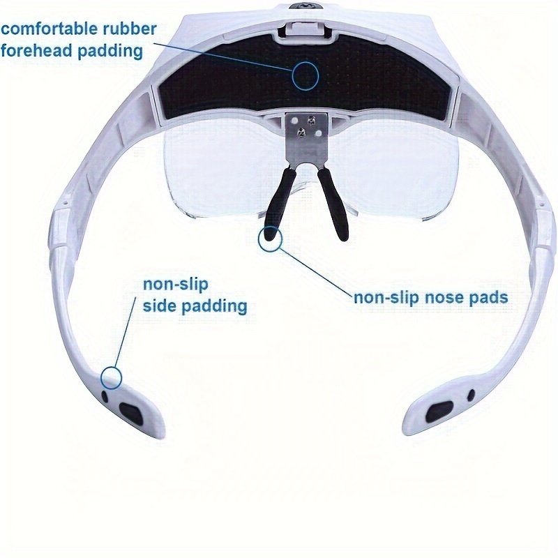 Led Head Magnifier, Rechargeable Hands Free Headband Magnifier With  Magnifier Stand And 2 Led Headband For Professional Jeweler Are  Interchangeable
