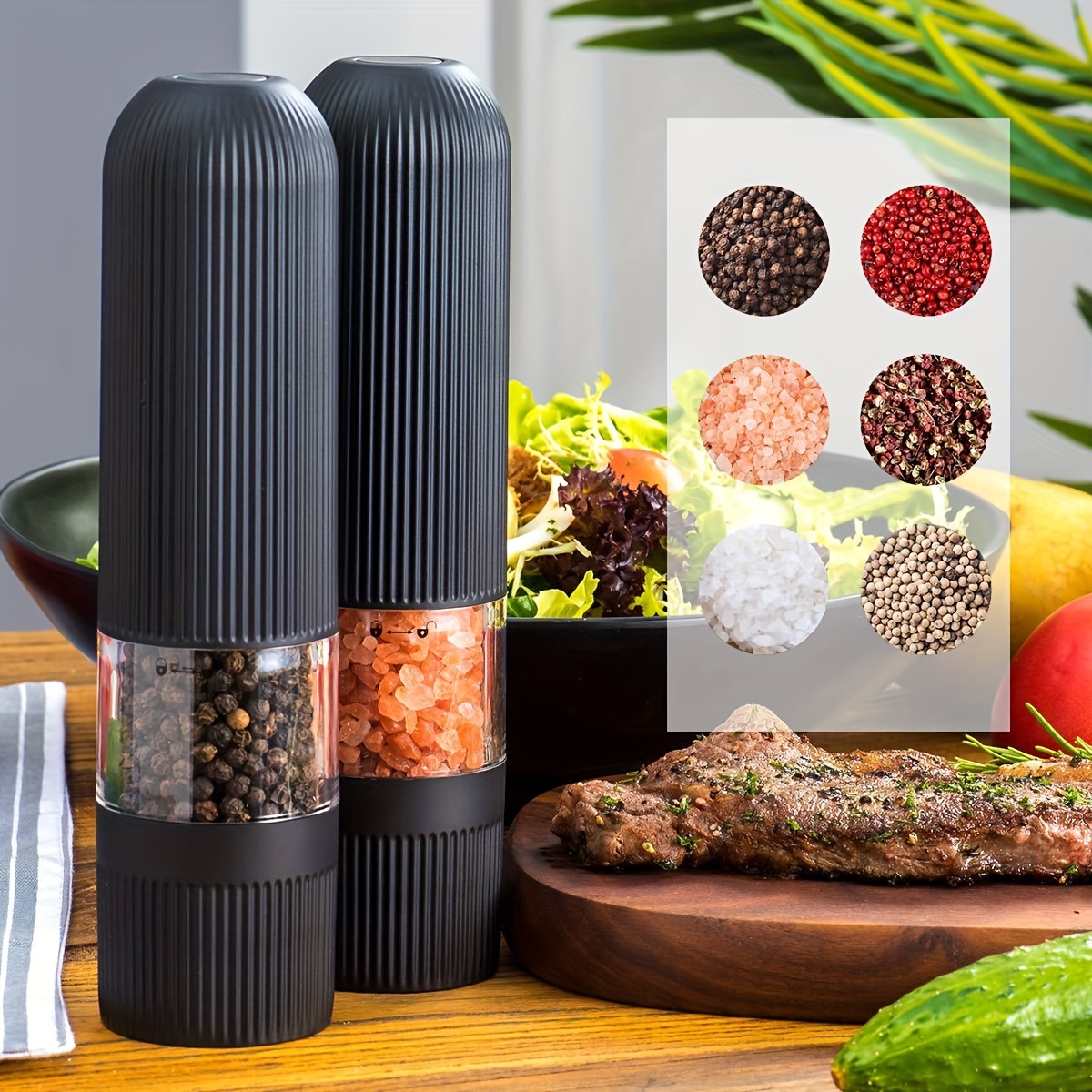 Electric Round Pepper Grinder, Household Kitchen Small Tool - Multi-purpose  Used For Sichuan Pepper, Pepper, Rose Salt, Press Automatic Grinder - Temu