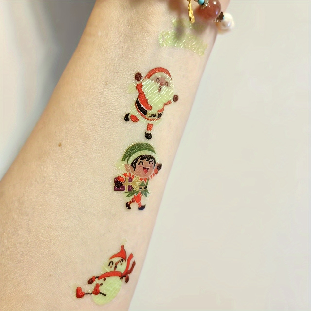 Christmas Luminous Tattoo Stickers Glow Stickers Funny Cartoon