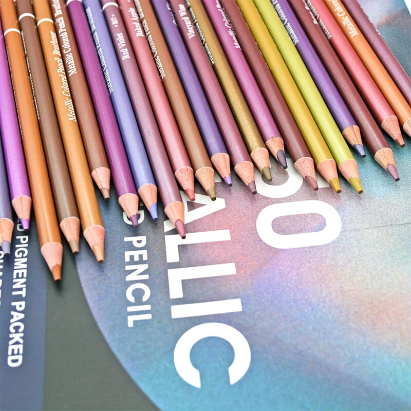 Brutfuner 50 couleurs crayon métallique dessin ensemble doux