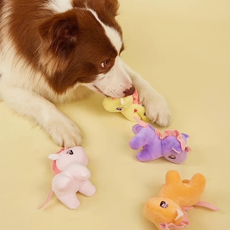 Unicorn Dog Chew Toy: 1pc Pet Plush Interactive Toy for Dogs & Cats -  Random Color