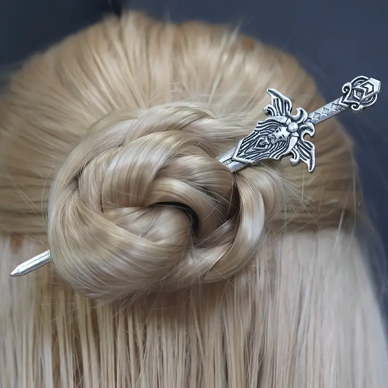 1Pcs Retro Viking Sword Shaped Hair Stick Celtic Viking Hair Stick Retro Hairpin for Hair Accessories, Christmas Gifts,Temu