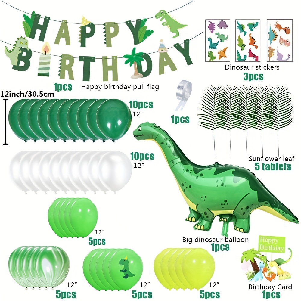 Set, Kit di palloncini dinosauri, Decorazioni per feste di compleanno 1 2 3  4 5 anni