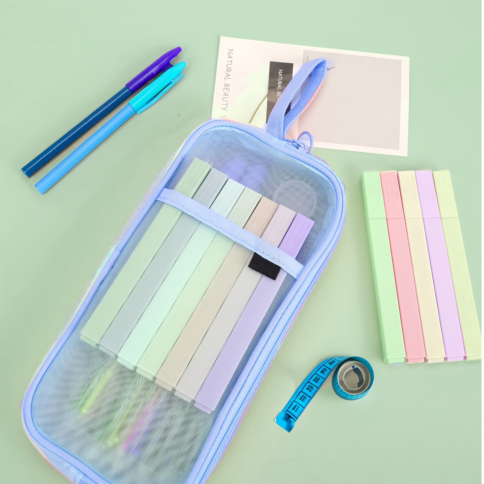 12pcs, Highlighters, Aesthetic Pastel Cute Highlighter For Bible And Pens  No Bleed, With Assorted Colors, Dry Fast Easy To Hold For Journal Planner No