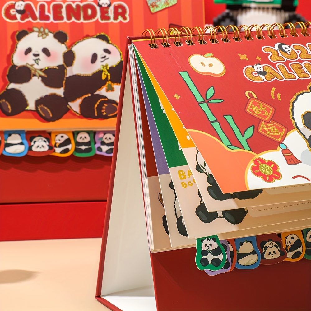 1pc Cute Panda 2024 Desk Calendar With Monthly Planner For Home