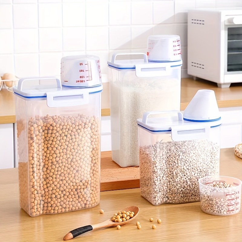 Rice Bucket Ice Barrelportable Transparent Cereal Storage - Temu